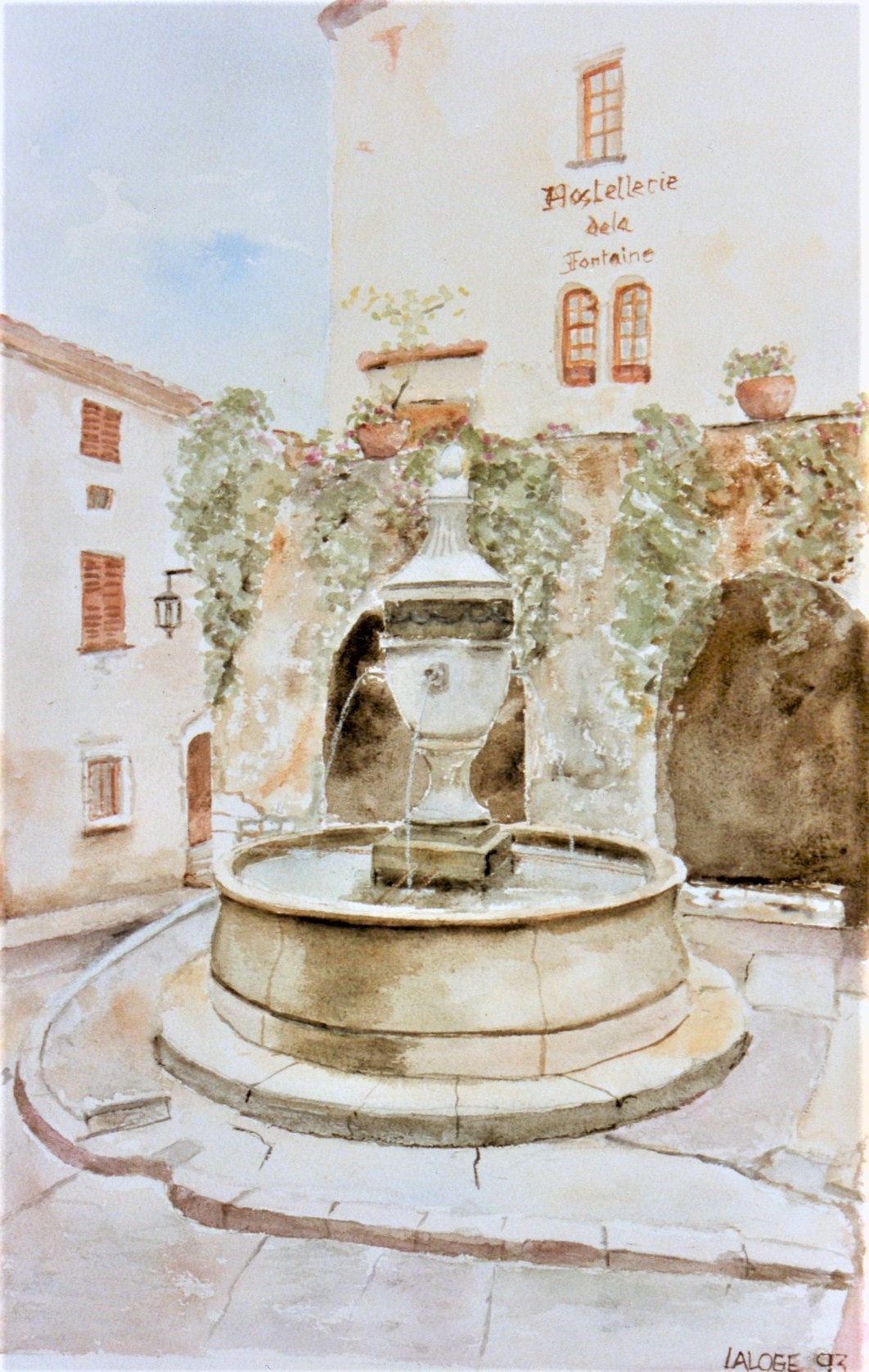 1993-05 - Fontaine de Saint-Paul de Vence - cadre 50x70 