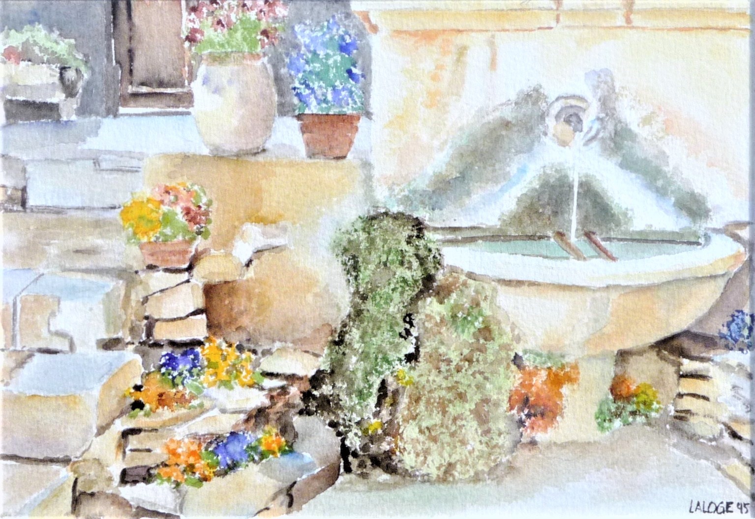 1995 -18 - Petite fontaine de Provence - cadre 24x30