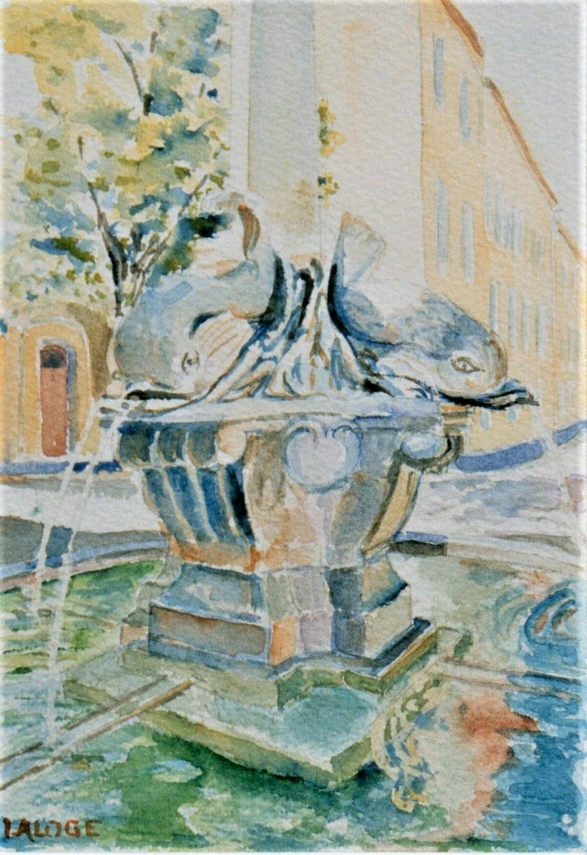 1997-03 - Haut de la fontaine au poisson Aix en Provence - cadre 20x30