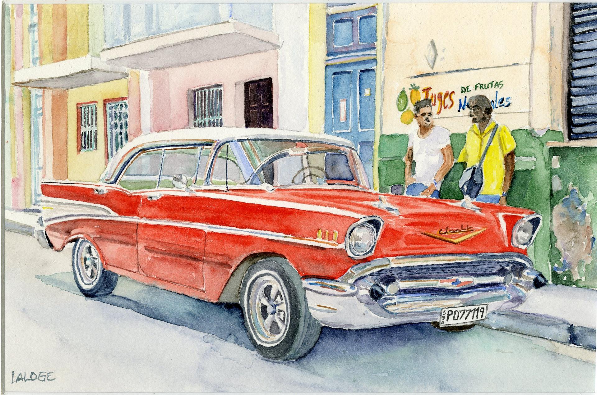 2019-07 - Une belle américaine à la Havane - cadre 30x40 - S