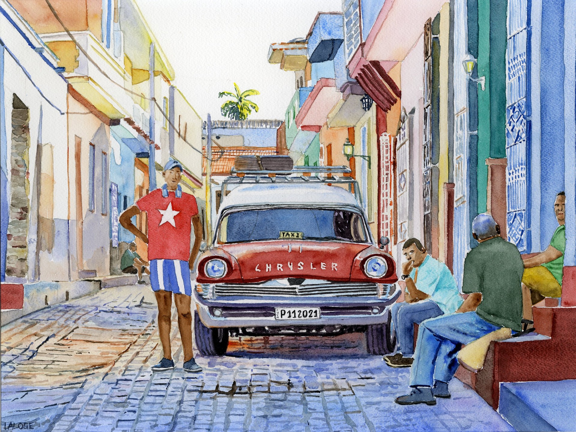 2021-22 - Taxi à Trinidad Cuba - cadre 40x50 - S