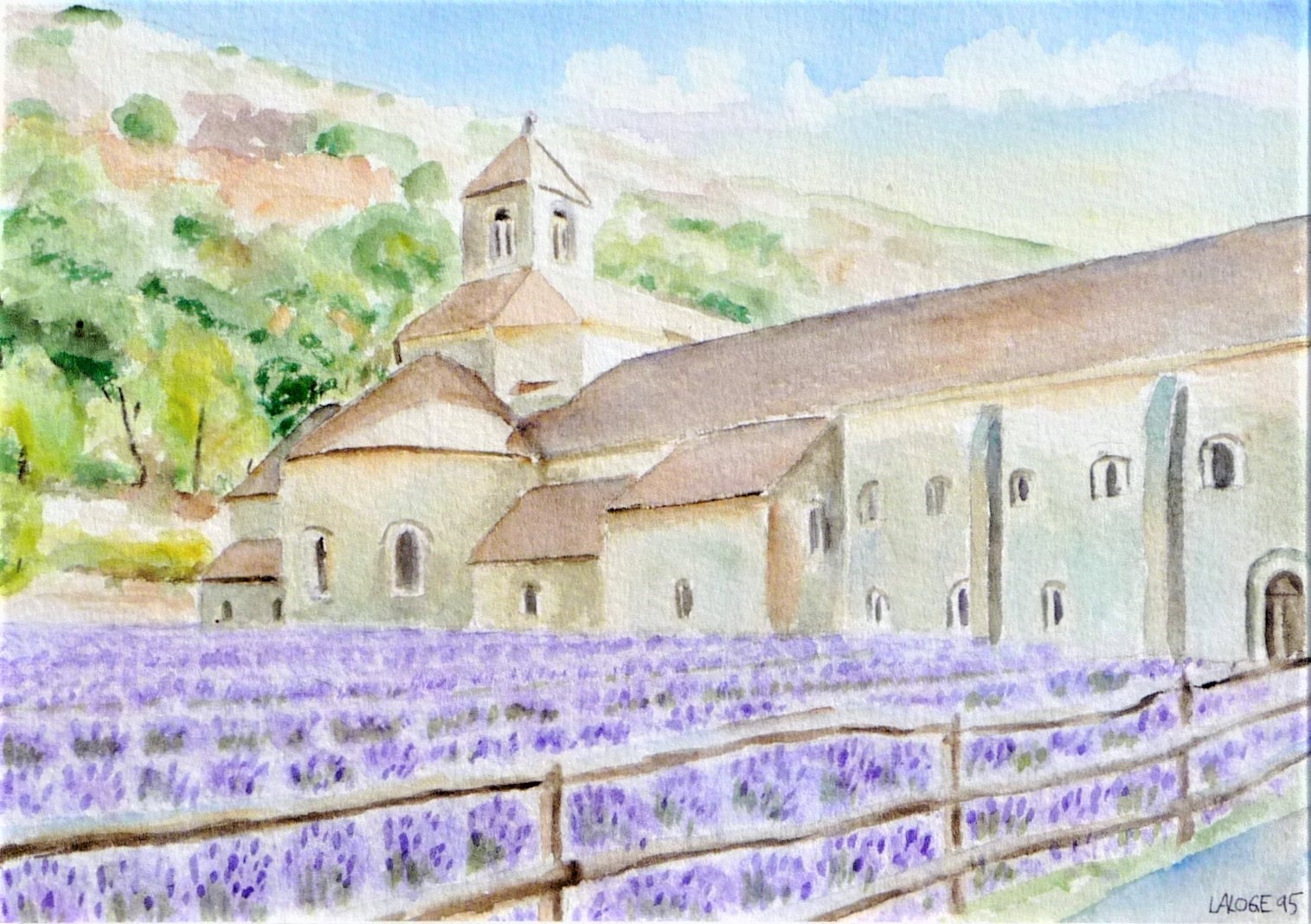 1995-14 - Abbaye de Sénanque de côté - cadre 24x30