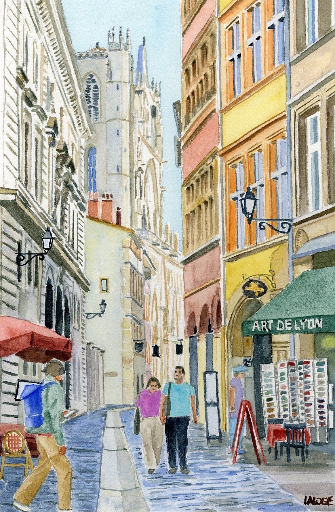 2024-22 - Lyon Rue Saint-Jean - cadre 30x40 -S