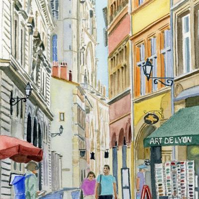 2024-22 - Lyon Rue Saint-Jean - cadre 30x40 -S