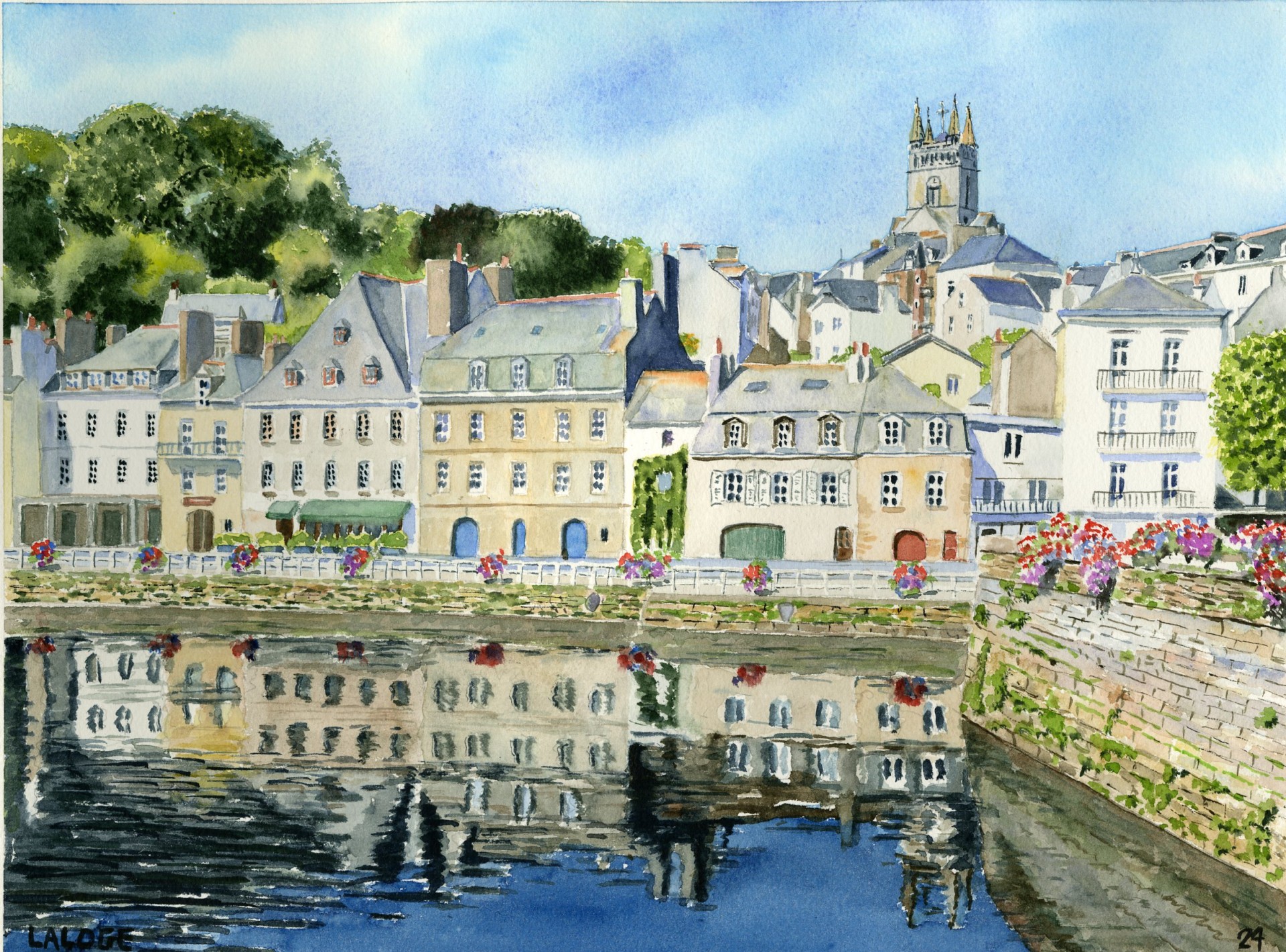 2024-23  - Quimperle Quai de la Laita - cadre 40x50 - S