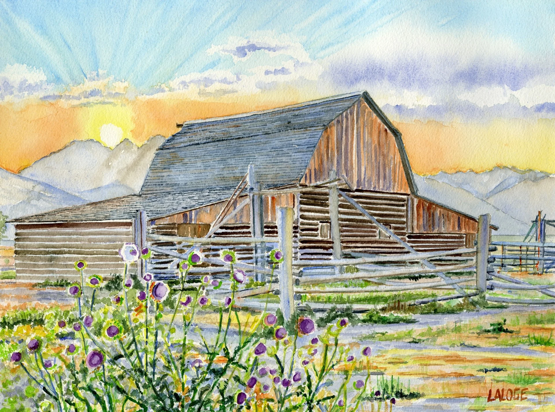 2025-19 Grand Teton Sunset Farm - cadre 40x50- S