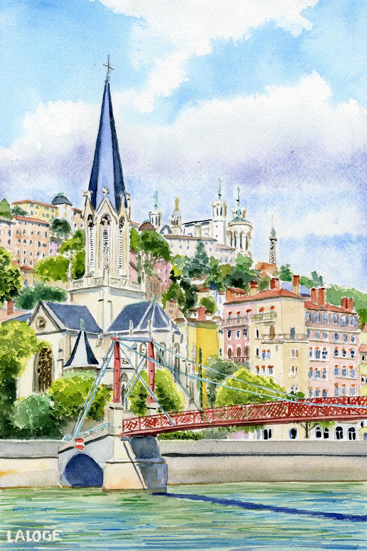 2025 13 lyon passerelle et eglise saint georges cadre 30x40 s2